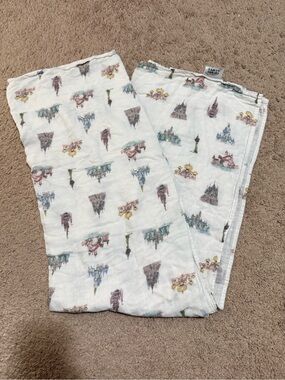Disney Princess Swaddle - White Muslin with Pastel Castle Prints